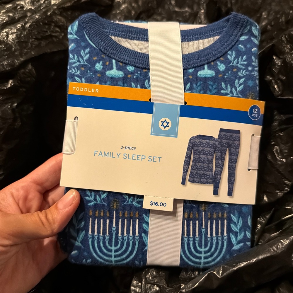 Hanukkah Menorah Dreidel 2-Piece Cotton Pajama Set Toddler 12 M Blue Boys Girls